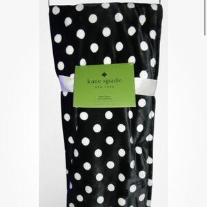 Kate Spade Black and White Polka Dot Throw Blanket new